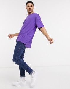 Фиолетовая футболка в стиле oversized свободного кроя Esprit-Фиолетовый