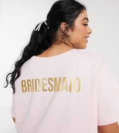 Футболка для сна ASOS DESIGN Curve bridesmaid-Розовый