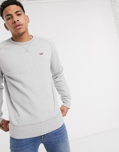 Серый меланжевый свитшот с маленьким логотипом в форме летучей мыши Levis Levis®
