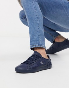 Черные кожаные кроссовки Lacoste-Черный