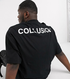 Эксклюзивная черная свободная футболка с логотипом COLLUSION-Черный