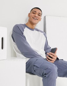 Белый/серый oversized-лонгслив с  контрастными рукавами ASOS DESIGN-Мульти