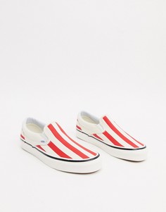Кеды-слипоны в полоску Vans Classic-Красный