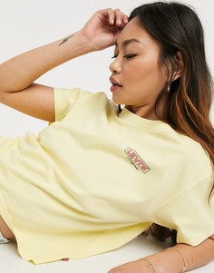 Пастельно-желтая футболка с принтом в университетском стиле Levis-Желтый Levis®