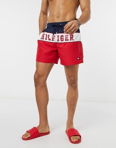 Шорты для плавания на завязке с логотипом Tommy Hilfiger-Красный