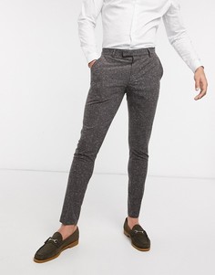 Темно-серые фактурные брюки скинни ASOS DESIGN wedding-Серый
