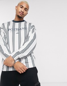Oversized-свитшот в вертикальную полоску с принтом "Portland" ASOS DESIGN-Мульти
