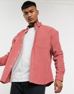 Розовая вельветовая oversized-рубашка в стиле 90-х ASOS DESIGN-Розовый
