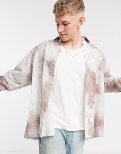 Фиолетовая рубашка в стиле oversized с принтом ASOS DESIGN-Фиолетовый