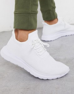 Белые трикотажные кроссовки New Look-Белый