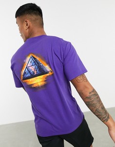 Фиолетовая футболка с принтом HUF-Фиолетовый
