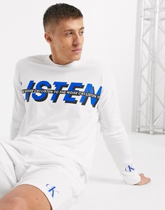 Белый свитшот с надписью Calvin Klein CK One - SUIT 4