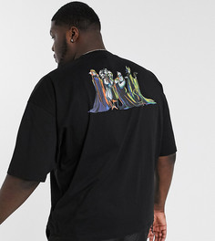 Oversized-футболка с принтом на спине ASOS DESIGN Plus Disney-Черный