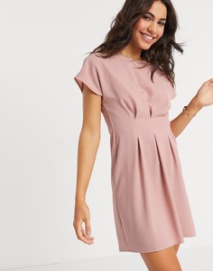 Розовое платье мини со сборками ASOS DESIGN-Розовый