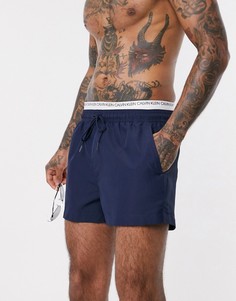 Темно-синие шорты для плавания из переработанных материалов Calvin Klein-Темно-синий