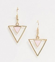 Золотистые серьги с треугольной подвеской и эмалированной отделкой эксклюзивно от Glamorous-Золотой