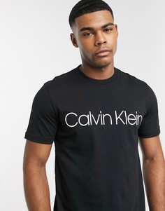 Черная футболка с логотипом Calvin Klein-Черный