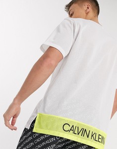 Белая свободная футболка с логотипом на ленте Calvin Klein-Белый