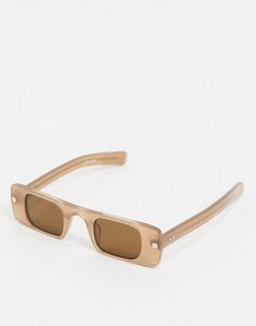 Солнцезащитные очки в узкой оправе нюдового цвета Spitfire Cut Seven-Бежевый