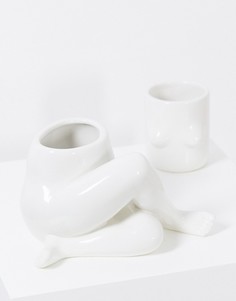 Белая ваза с перекрещенными ножками Monki-Белый