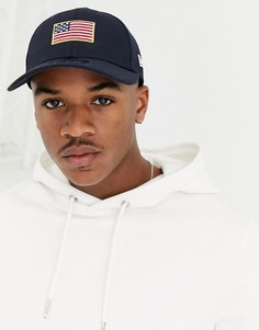 Темно-синяя регулируемая кепка с флагом New Era 9Forty-Черный