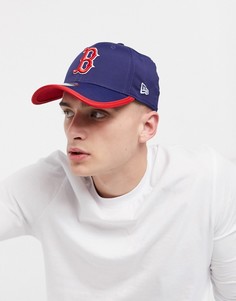 Темно-синяя кепка с логотипом команды Boston Red Sox от New Era MLB 39Thirty-Темно-синий