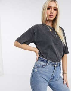 Темно-серая oversized-футболка ASOS DESIGN-Серый