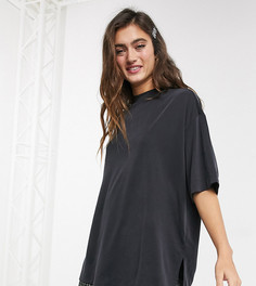 Черная oversized-футболка из вискозы Monki Farah-Черный