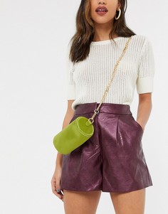 Атласная сумка-бочонок фисташкового цвета ASOS DESIGN-Зеленый