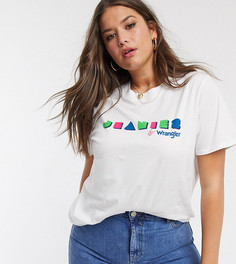 Белая футболка с принтом "jeanies" Wrangler Plus-Белый