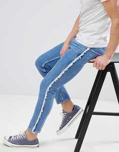 Синие джинсы скинни с полосами по бокам ASOS DESIGN-Синий
