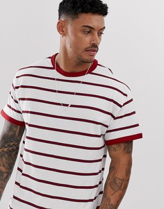 Oversize-футболка в красную полоску с окантовкой New Look-Красный