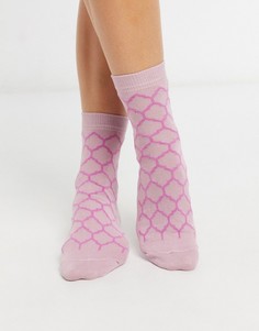 Розовые носки с монограммой ASOS DESIGN-Розовый