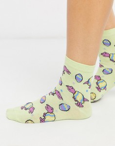 Носки с принтом ASOS DESIGN-Синий