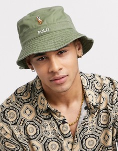Панама оливкового цвета с логотипом Polo Ralph Lauren-Зеленый