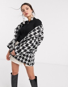 Oversized-куртка в монохромную ломаную клетку Bershka-Мульти