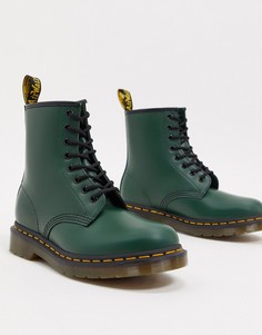 Зеленые кожаные ботинки Dr Martens 1460-Зеленый