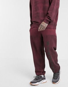 Бордовые джоггеры от комплекта с принтом ASOS DESIGN-Красный