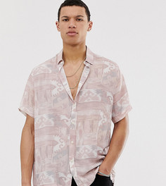 Пастельно-розовая свободная рубашка в стиле 90-х с принтом ASOS DESIGN Tall-Розовый