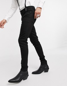 Черные джинсы скинни с завышенной талией ASOS DESIGN-Черный