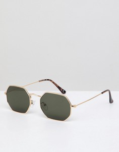Золотистые солнцезащитные очки с дымчатыми стеклами ASOS DESIGN-Золотой