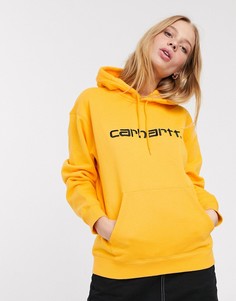 Oversize-худи с вышитым логотипом Carhartt WIP-Оранжевый