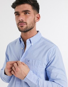 Поплиновая рубашка с логотипом Hollister-Белый