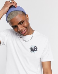 Белая футболка с принтом на спине New Balance-Белый