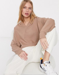 Коричневый короткий oversized-худи прямого кроя ASOS DESIGN