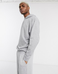 Серый меланжевый легкий oversized-худи ASOS DESIGN