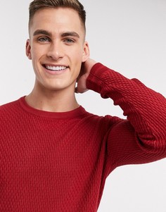 Джемпер из органического хлопка с круглым вырезом Selected Homme-Красный