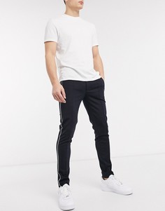 Темно-синие джоггеры с полосками по бокам River Island-Темно-синий