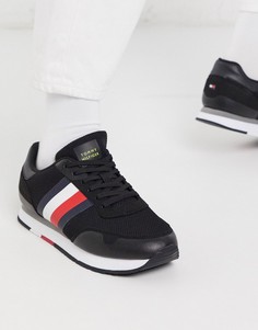 Черные кроссовки с фирменной отделкой Tommy Hilfiger-Черный