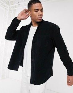 Черная вельветовая рубашка свободного кроя в стиле 90-х ASOS DESIGN-Черный